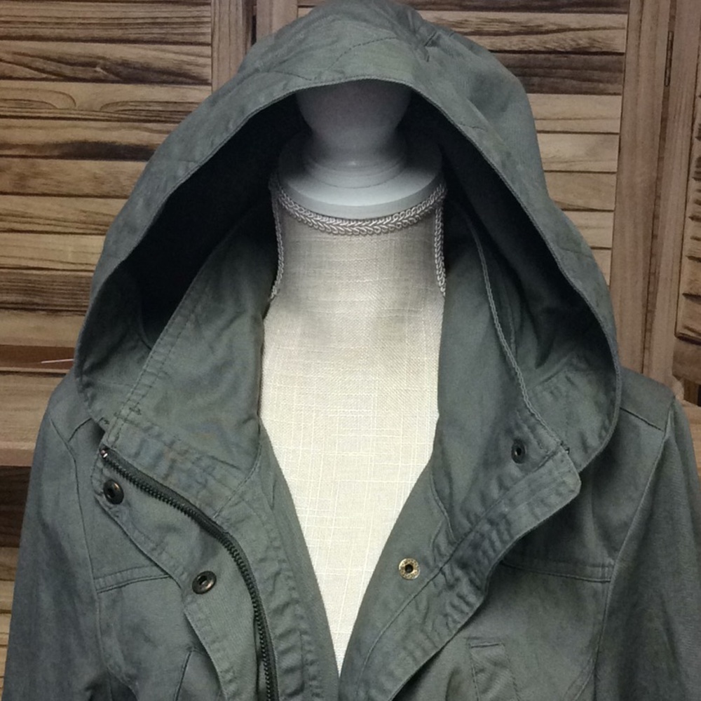 Style & Co Womens Anorak Utility Jacket in Olive Green 1X NWOT